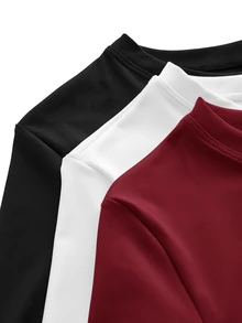 SHEIN Cheerettes 女款超短版圓領長袖運動T恤 - 彩色 - 查看 5