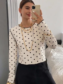 FRIFUL Women's Mesh Mock Neck Sheer T-Shirt Layering Top Autumn - Apricot - View 4