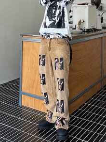 STEELVANCE 男士休閒日常通勤牛仔長褲，附口袋與鈕扣設計 - 卡其色 - 查看 3