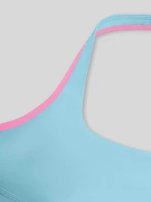 SHEIN Sweetro 女款拼色修身百搭日常穿著掛脖運動T恤 - 彩色 - 查看 7