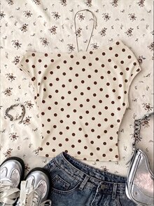 Teen Girls Apricot Casual Minimalist Fitted Asymmetrical Shoulder Ruched Cropped Top, Suitable For Spring/Summer, Personalized Outfit, Daily Wear - White - View 2
