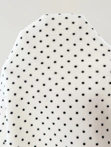 Snug Reverie French Vintage Polka Dot V-Neck One-Piece Pajamas, Sweet Ruffle Waist Long Sleeve Loungewear - White - View 7
