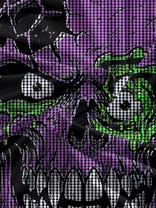 ROMWE Grunge Punk 深色萬聖節怪物恐怖血跡性感背心短洋裝 女款 - 黑色 - 查看 4