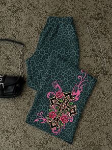 Attitoon Women's Leopard Print Loose Sweatpants - Multicolor - View 5