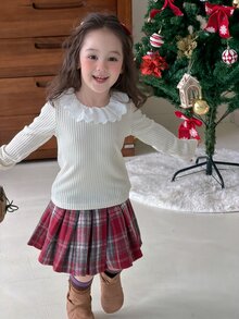 DAZY Infant/Toddler (Girl) Round Neck Casual Autumn/Winter Long Sleeve Top - Beige - View 8