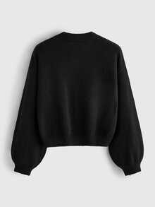 ROMWE Grunge Punk Gothic Punk Plus Size Women's Short Cardigan Sweater, Medical Anatomy Heart Eye Scissor Graphic Design, Punk Music Festival Sweater Jacket - Black - View 2