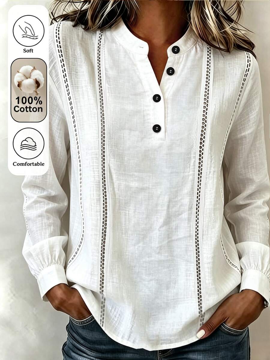 Omancia Women's New White Lace Blouse - White - View 1