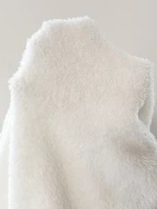 Snug Reverie Bộ đồ ngủ 2 món nỉ lông mùa đông phối viền tương phản - trắng - Xem 10