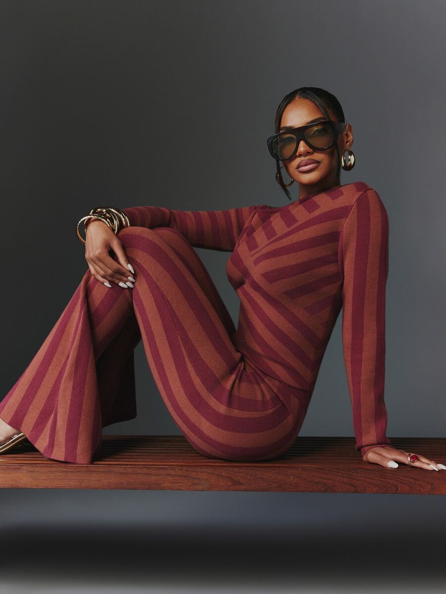 NYA SZN Knit Matching Set Top And Pant - Multicolor - View 1