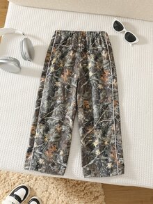 SHEIN 1件男童百搭時尚直筒長褲，適合日常穿著、上學、旅行、運動，四季皆宜 - 彩色 - 查看 2
