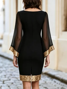 Balvessa Fall Clothes FOR WomenWomen Short Dresses - Black - View 2