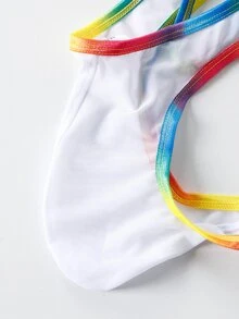 DrisQ DrisQ 1pc Men's Striped Colorblock Sexy Thong Underwear - White - View 5