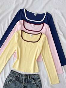 3PCS Tween Girls T-Shirts - White - View 1