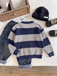 SHEIN LMoss Kids كنزات خريفية للأولاد الصغار - متعدد الألوان - مشاهدة 2