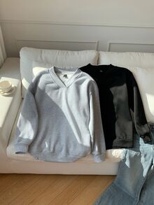 SHEIN EZwear 2PCS Women Sweatshirts & Hoodies - Multicolor - View 4