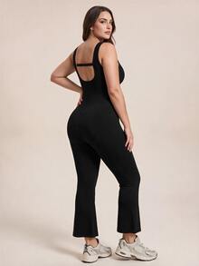 Rhythm Era Women's Plus Size Solid Color Minimalist Daily Long Jumpsuit - Multicolor - View 2