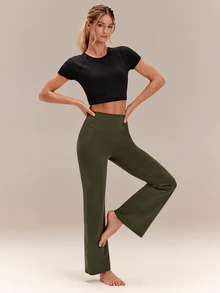 GLOWMODE 28" FeatherFit™ Flared Leggings  Spring Summer - Army Green - View 6