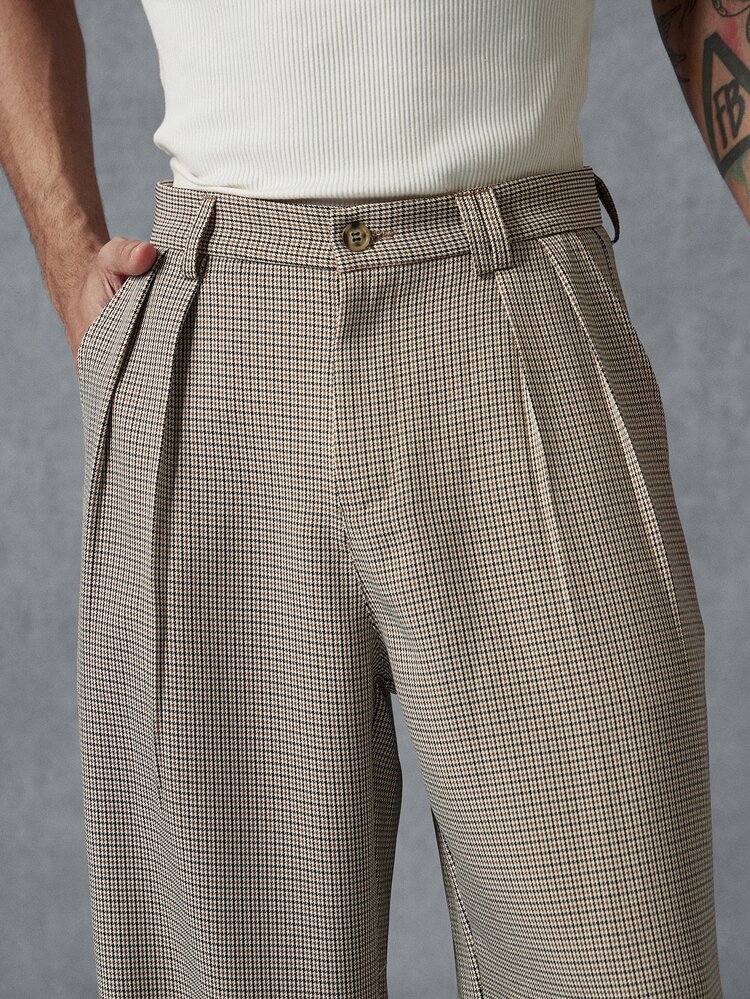 PAVTROS American Vintage Khaki Long Pants, Double Belt Loop Design, Loose Casual Fashion Versatile Straight Leg - Khaki - View 5