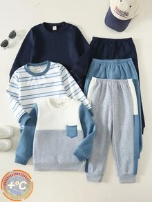 Cozy Pixies 兒童小男孩 6件套運動休閒服套裝 男童慢跑褲 - 彩色 - 查看 3
