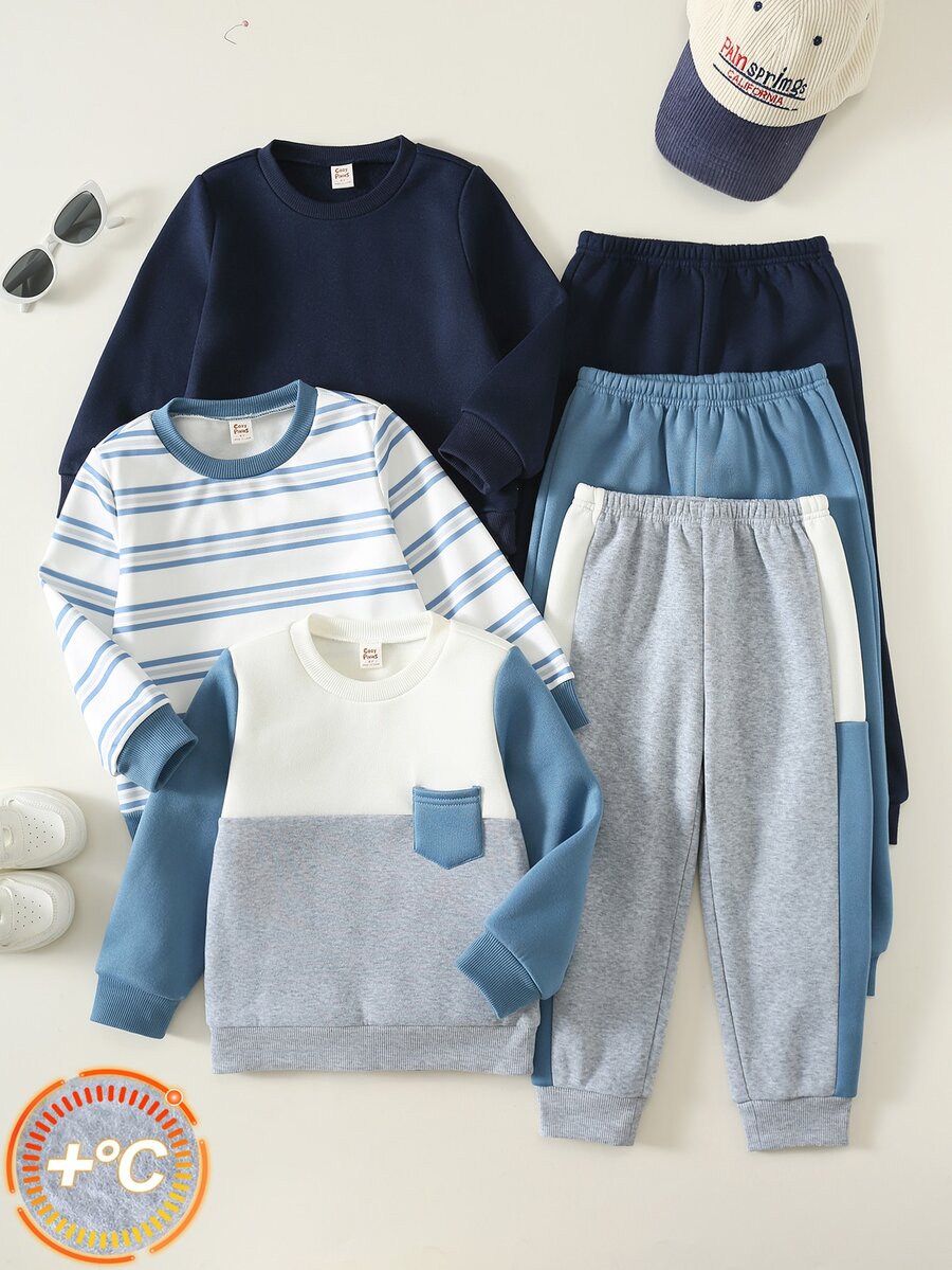 Cozy Pixies Kids Young Boy 6pcs -Piece Set Tracksuit Boy Joggers - Multicolor - View 1
