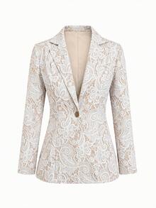 SHEIN Clasi 女款單鈕扣長袖夾克與長褲休閒日常兩件套 - 彩色 - 查看 9