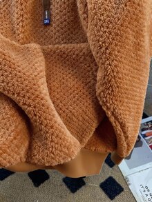 GlowEve 25款秋冬新款高端小眾毛絨保暖內裡連帽衛衣 - 橘色 - 查看 4