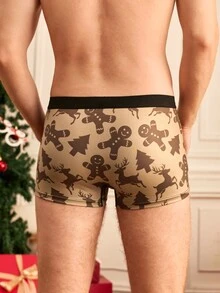 Notgurli Men's Christmas Gingerbread Man All-Over Print Boxer Briefs - Multicolor - View 2