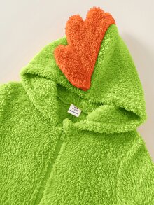 SHEIN 男嬰拼接色保暖內裡加厚連帽長袖連身冬季連身衣 - 彩色 - 查看 9