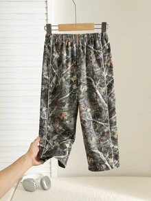 SHEIN 1件男童百搭時尚直筒長褲，適合日常穿著、上學、旅行、運動，四季皆宜 - 彩色 - 查看 5