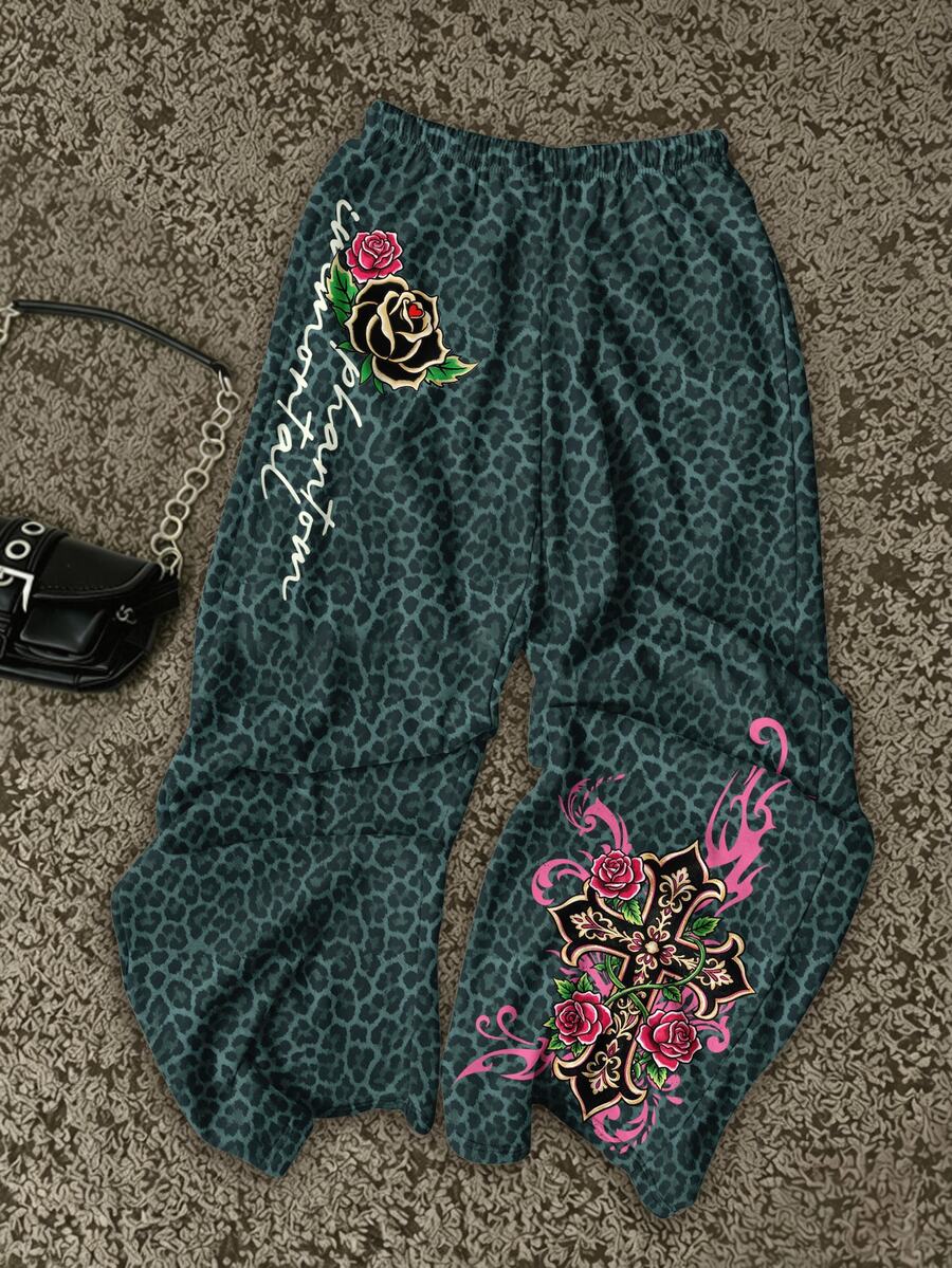 Attitoon Women's Leopard Print Loose Sweatpants - Multicolor - View 1