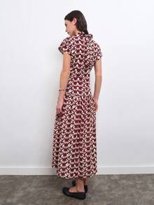 Nöista A Modern Chinese-Style Sleeveless Long Dress. - Burgundy - View 4