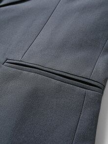 Manfinity Mode Men's Solid Color Suit Set Suitable For Dating, Party, Daily Wear, Gathering, Outdoor Activities - Dark Grey - View 6