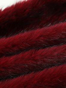 Cravure Standard Size Women's Autumn/Winter Fur Fabric Daily Commute Elegant Cape Coat - Burgundy - View 3