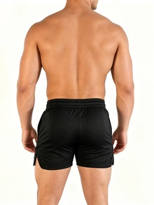 Gym Rark Men's Drawstring Waist Pocket Casual Fitness Sports Shorts - Black - View 2