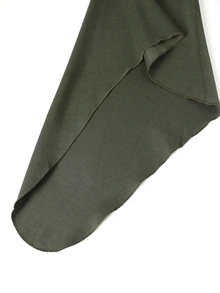 Rometta Plus Size Women's Colorblock Pleated Casual Party Dress - Army Green - View 5