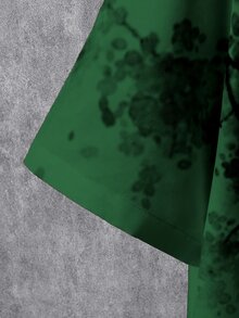 Manfinity Homme Men's Printed Pattern Front Button Short Sleeve Shirt - Green - View 3