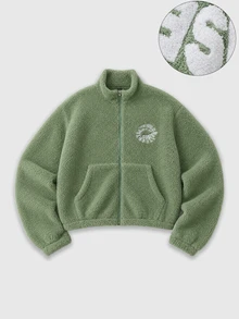 ROMWE MEN Street Life Men's Letter Pattern Green Long Sleeve Jacket With Pockets, Versatile For Autumn/Winter - Green - View 2