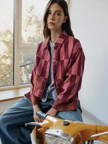 Nöista Denim Jacket With Button Front Closure And Collar In Print - Multicolor - View 3