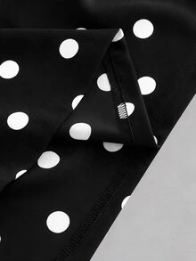 SHEIN MOD 女款波點掛脖短洋裝 - 黑色 - 查看 7