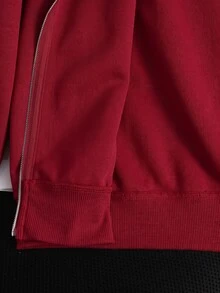 SHEIN 青少年女孩秋冬新款酒紅色針織時尚百搭字母印花休閒衛衣，返校季 - 酒紅色 - 查看 7