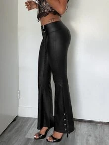 Jeanoix Women's Solid Color Casual Versatile Everyday Long Pants - Black - View 4
