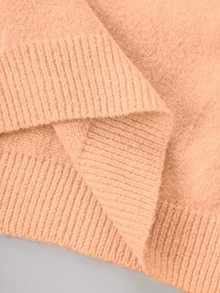 Selianne French Style Asymmetrical Shoulder Loose Fit Versatile Women's Sweater - Orange - View 5