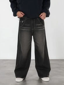 FORM&CHAOS Men's Vintage Split Wash Denim Jeans - Black - View 3