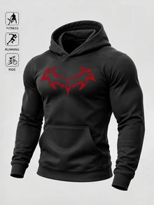 Acti Log Men's Long Sleeve Pocket Print Comfortable Sports Casual Sweatshirt - Black - View 3