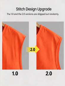FROVYX Orange Letter & Palm Tree Print Men's Tank Top - Orange - View 5
