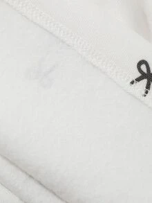 DAZY Women's Bow Print Contrast Lace Trim Drawstring Elastic Waist Loose Wide Leg Casual Vacation Korean Style Spring Autumn Long Sweatpants - White - View 9