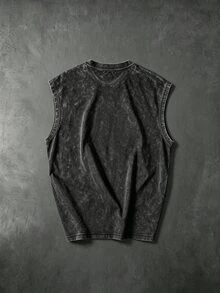 Gym Rark Men's Printed Colorblock Sports Tank Top, Running Workout, Outdoor Casual - Black - View 2