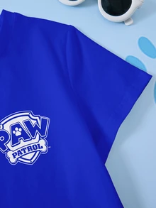 SHEIN | PAW Patrol 小男孩卡通圖案印花圓領短袖T恤 - 白色 - 查看 4