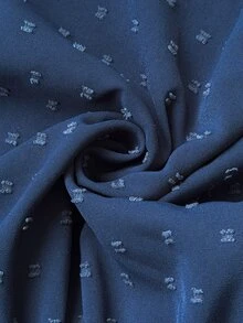 Weeklong Kemeja Ukuran Besar dengan Desain Berkerut dari Kain Jacquard - Navy Blue - View 5