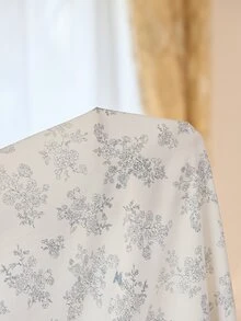 PalaceNights Vintage Floral Print Embroidered Patchwork Plus Size Robe + Camisole Nightgown 2 Pieces Set, Comfortable Loungewear - Multicolor - View 7